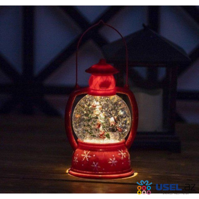 Декоративный Новогодний светильник  фонарь - снежный шар Дед Мороз 